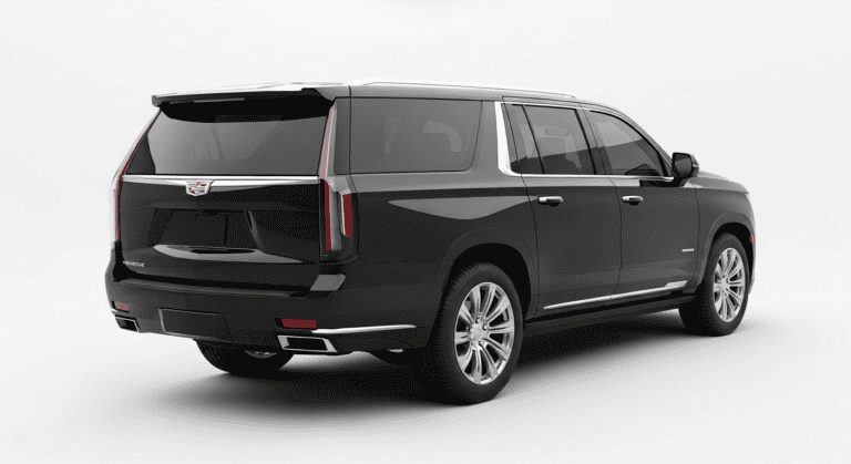 Black luxury SUV with sleek design, perfect for high-end travel and chauffeur services.